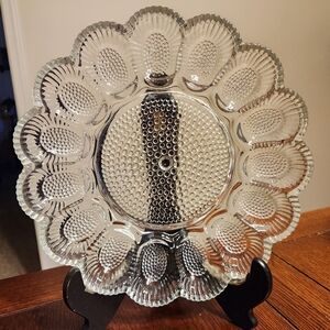 Vintage Indiana Clear Glass Hobnail Deviled Egg Tray